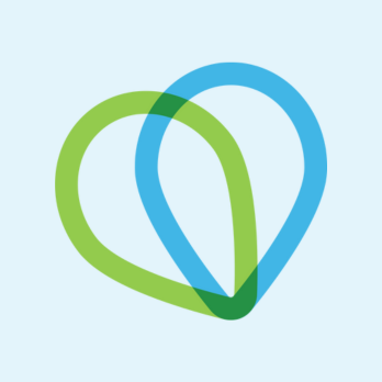 Green and blue heart logo